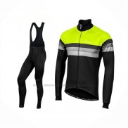 2019 Abbigliamento Ciclismo Nalini Warm 2.0 Nero Verde Manica Lunga e Salopette