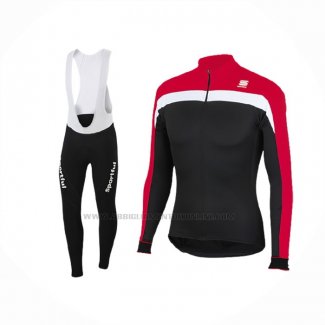 2016 Abbigliamento Ciclismo Sportful Nero Rosso Manica Lunga e Salopette