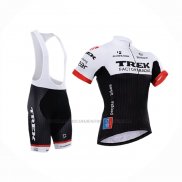 2015 Abbigliamento Ciclismo Trek Factory Racing Bianco Nero Manica Corta e Salopette