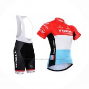 2015 Abbigliamento Ciclismo Trek Factory Racing Bianco Rosso Manica Corta e Salopette