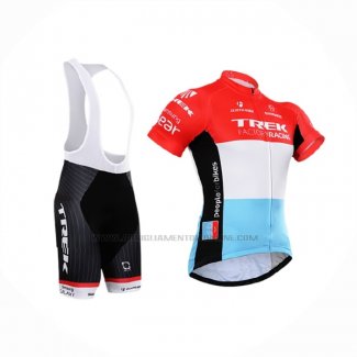 2015 Abbigliamento Ciclismo Trek Factory Racing Bianco Rosso Manica Corta e Salopette