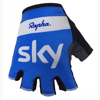 2018 Sky Guanti Corti Ciclismo Blu Bianco