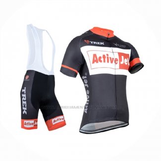 2014 Abbigliamento Ciclismo Trek Nero Arancione Manica Corta e Salopette