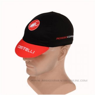 2015 Castelli Cappello Ciclismo Nero e Rosso.Jpg