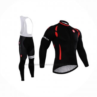 2015 Abbigliamento Ciclismo Castelli Aceso Nero Manica Lunga e Salopette