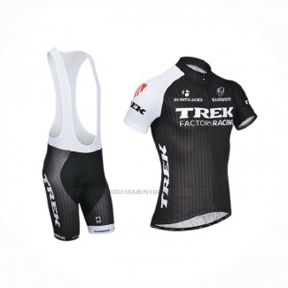 2014 Abbigliamento Ciclismo Trek Factory Racing Nero Bianco Manica Corta e Salopette